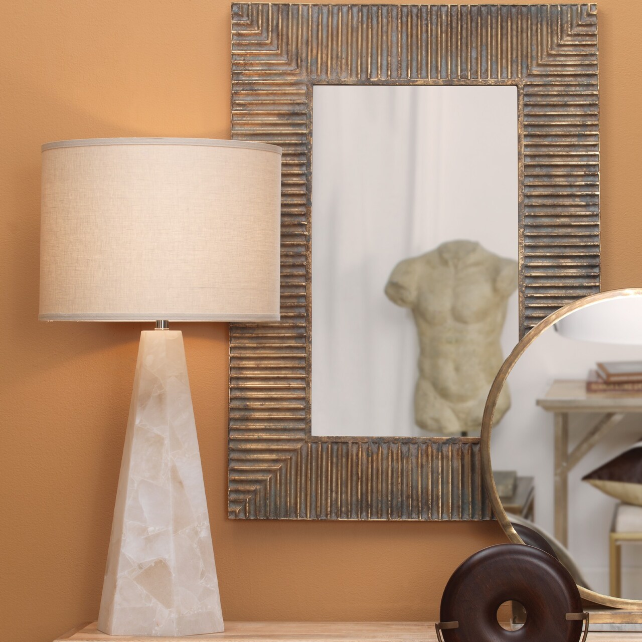 Jamie Young Company Hexagonal Shaped Table Lamp - 37" - White